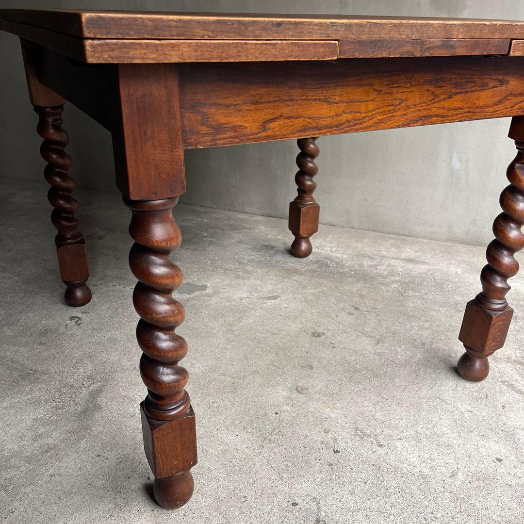 イギリス　アンティーク家具 ドローリーフテーブル 拡張テーブル　オーク