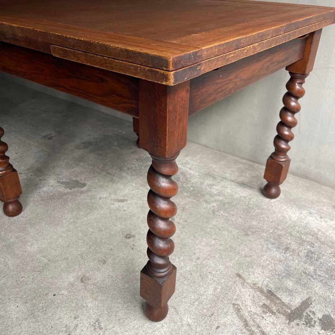 イギリス　アンティーク家具 ドローリーフテーブル 拡張テーブル　オーク