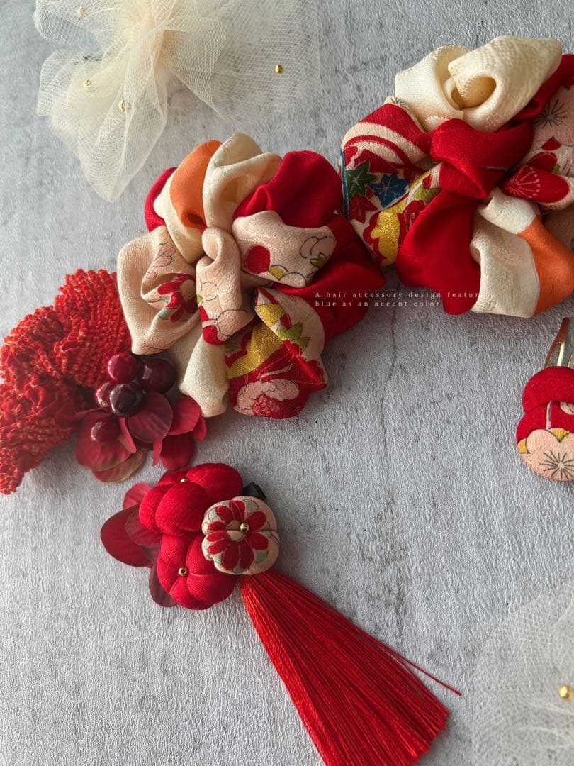 も*ぷ様 七五三　七五三髪飾り　ヘッドドレス　着物髪飾り　リメイク髪飾り　038