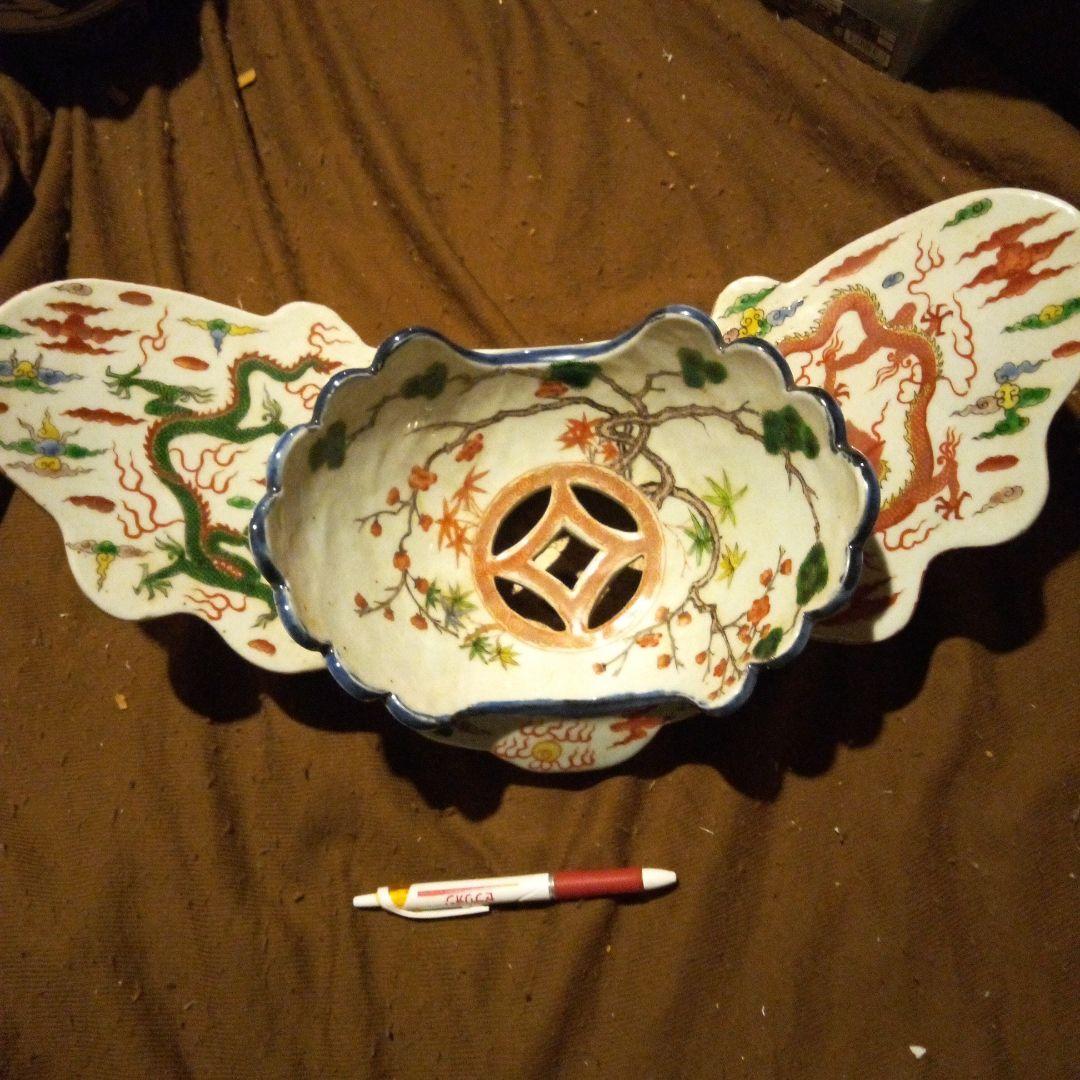 中国陶磁器　明万歴　枕