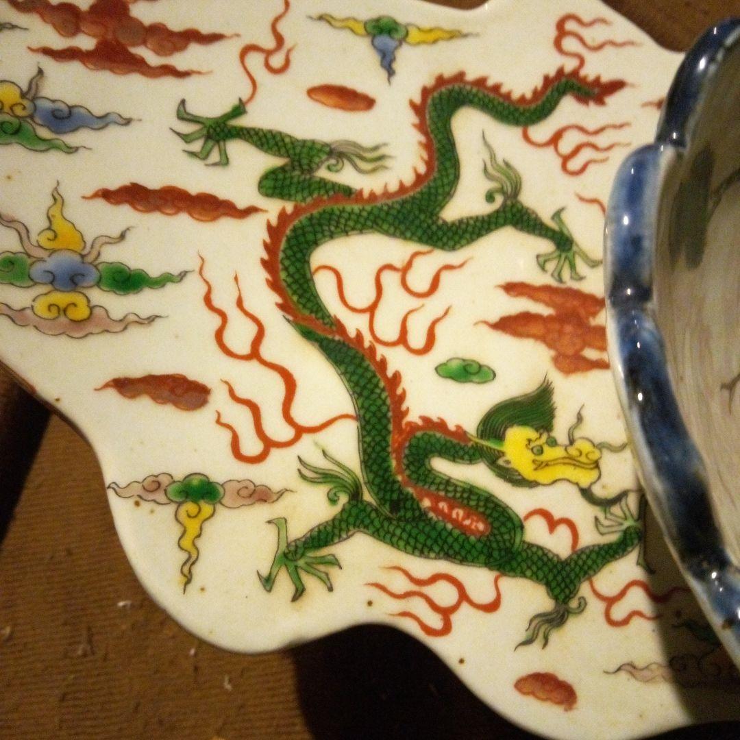 中国陶磁器　明万歴　枕