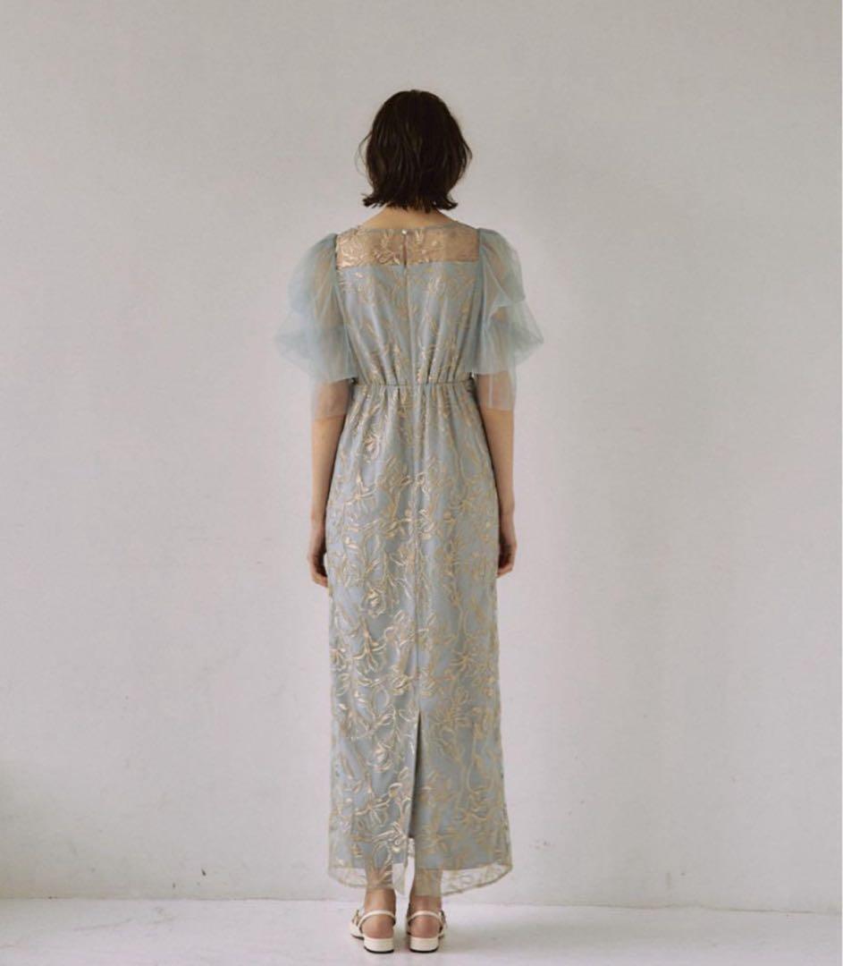 Dorry Doll フラッフィースリーブペンシルドレス　ブルー