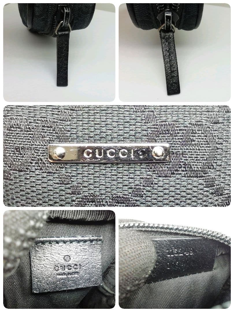 GUCCI　グッチ　キャンバス ブラック シガレットケースポーチ　タバコ入れ