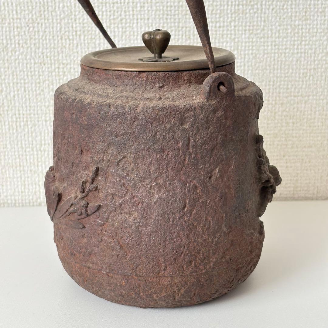 鉄瓶　レトロ　アンティーク　時代物　茶道具　彫刻鉄瓶　水差し　急須
