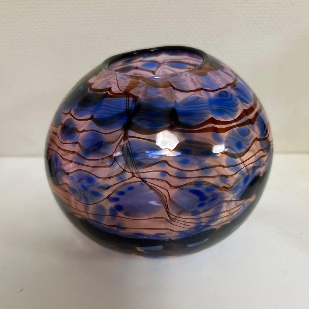 作家　ガラス作家　花瓶　吹きガラス　　フラワーベース