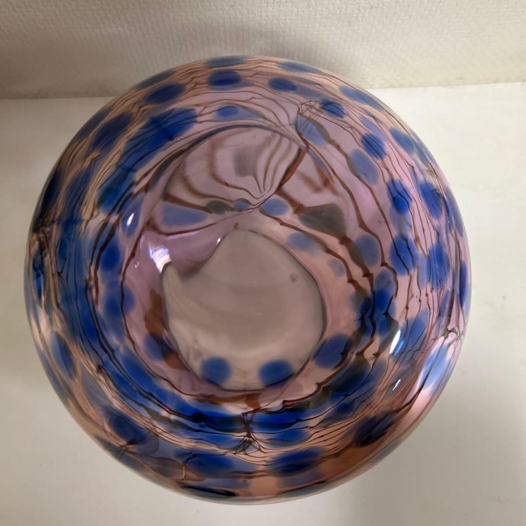 作家　ガラス作家　花瓶　吹きガラス　　フラワーベース