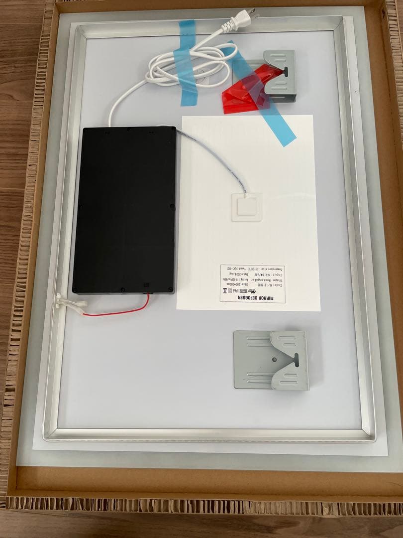 【タックのコン】LEDタッチセンサー付きミラー ホワイト50x70