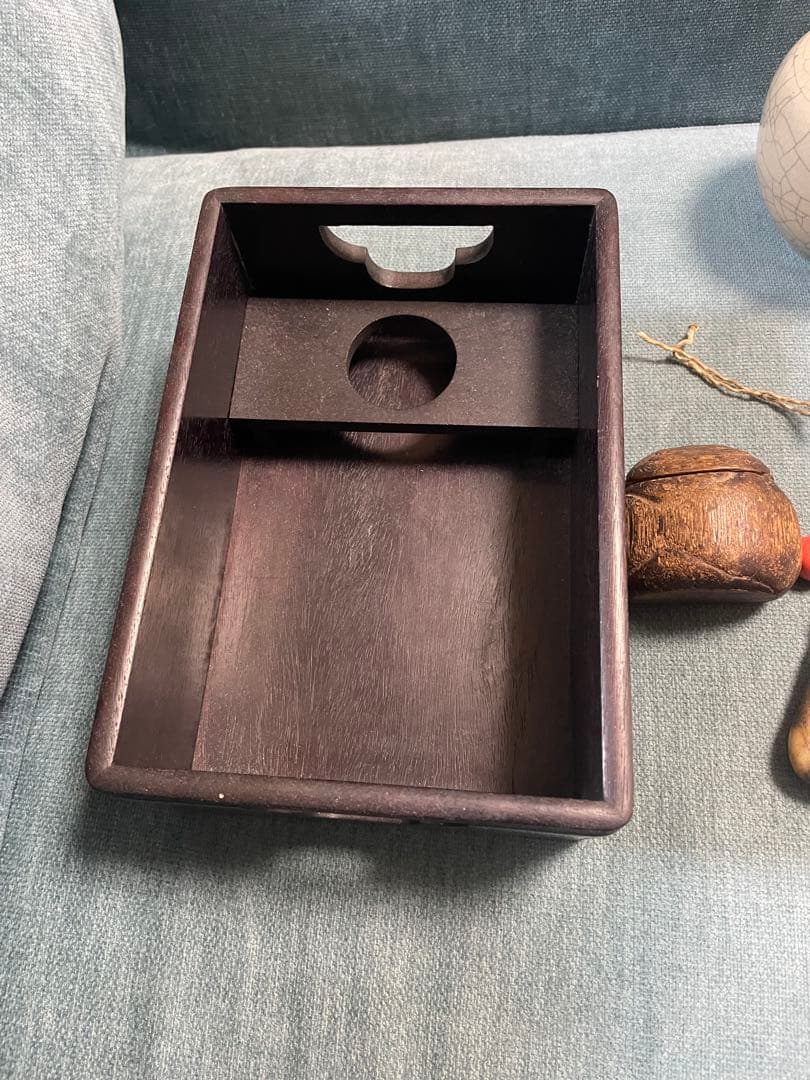 【昭和レトロ】 木製煙草盆・キセル付