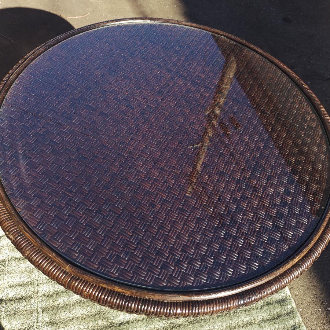 h*a様 昭和レトロ 横浜Kazama 籐ラタン　ラタンテーブル　当時物