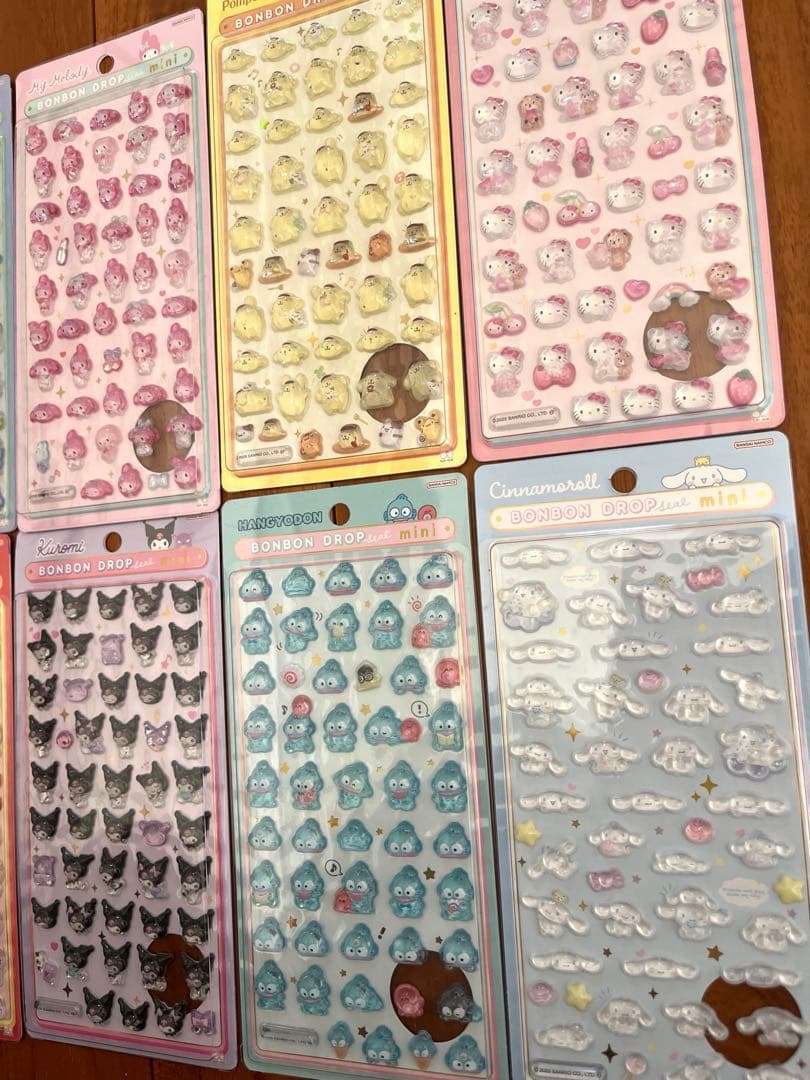 正規品　店舗購入サンリオ　ボンボンドロップシールミニ　8枚セット