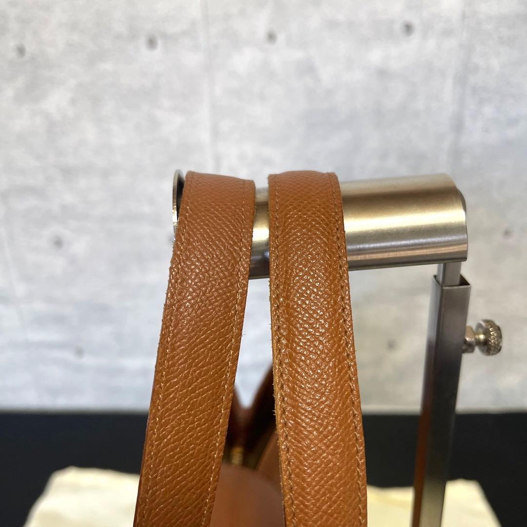 未使用級 WAKO 銀座和光 レザー キャメルブラウン ゴールド金具ハンドバッグ