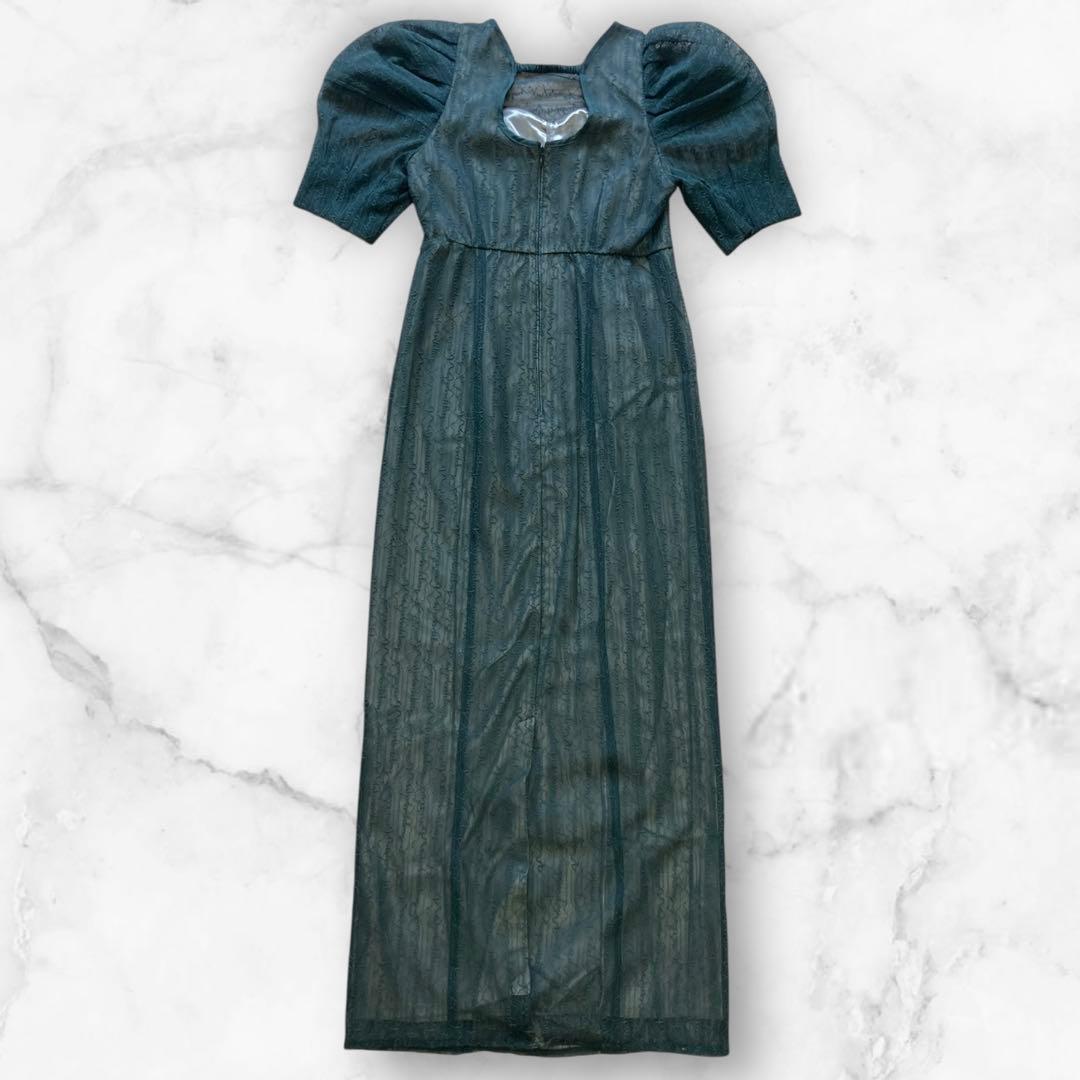 【新品】 アンドレスド　レタリングレースドレス 結婚式 パーティー　グリーン