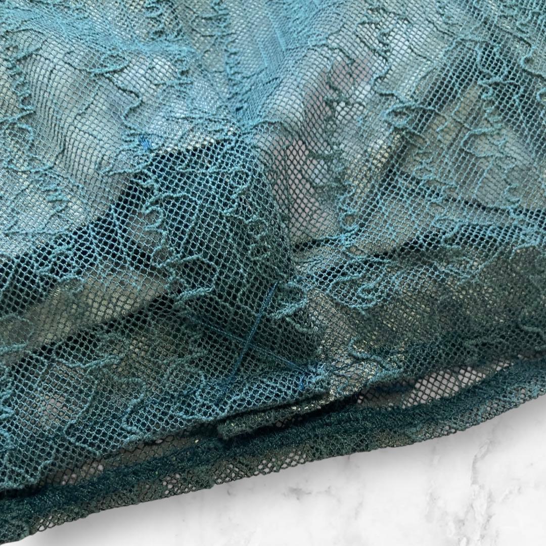 【新品】 アンドレスド　レタリングレースドレス 結婚式 パーティー　グリーン