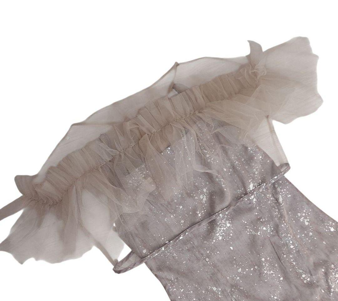 美品✨Leja チュールフリルボレロペイントマーメイドワンピースドレス