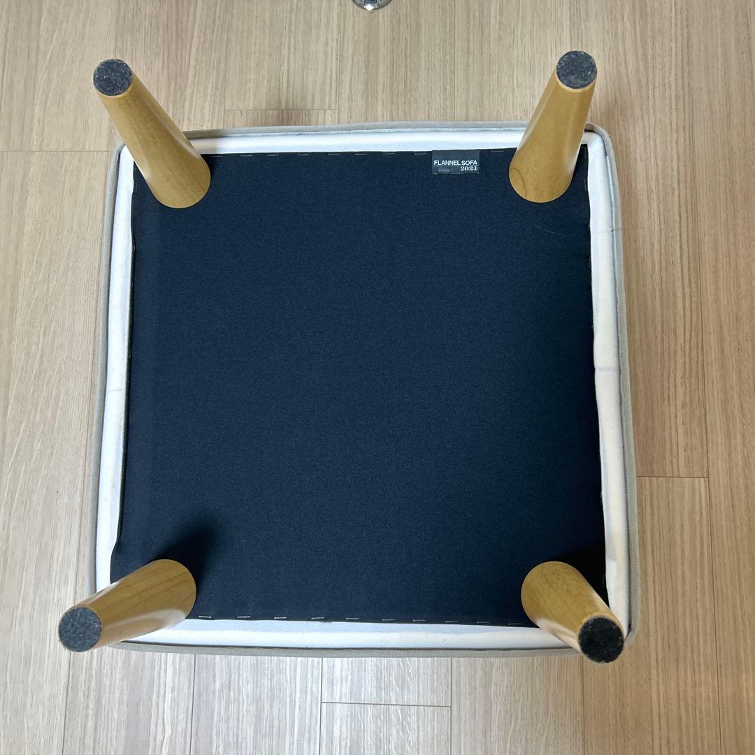 美品 フランネルソファ オットマン サンドベージュ 正方形