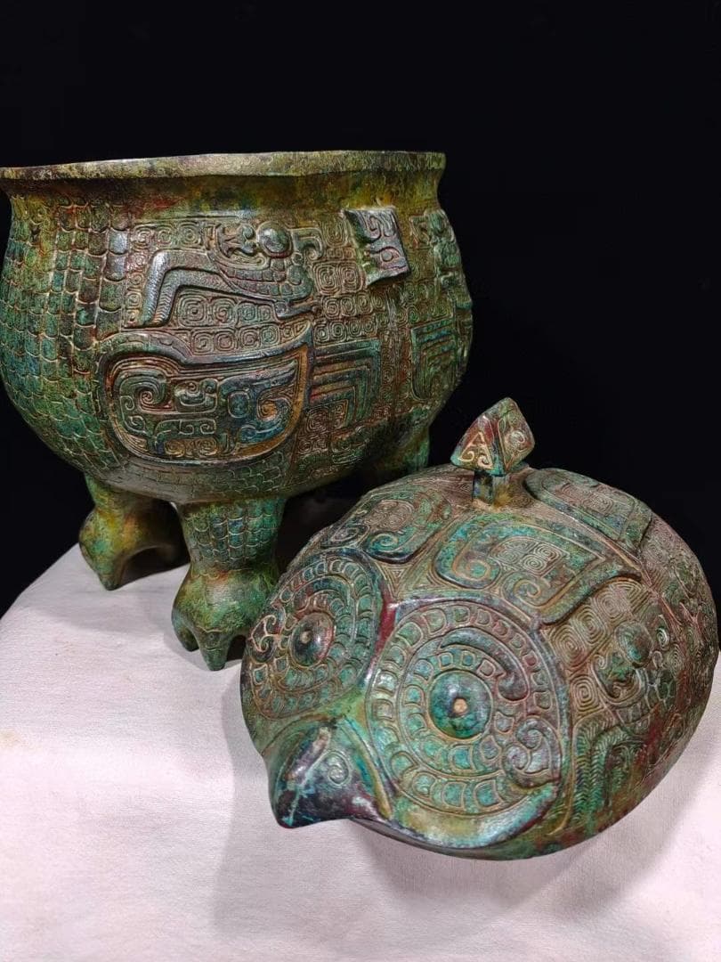中国古美術品·旧蔵珍品·古青銅器·婦好鸮卤酒具·装酒器·文房置物·風水開運