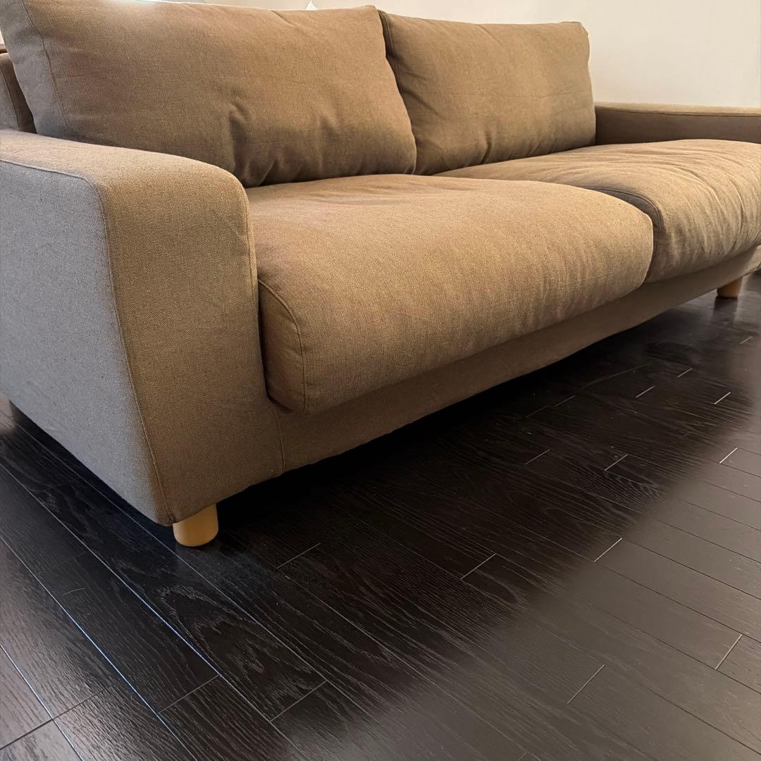 無印良品ソファ２．５シーターワイドアームダウンフェザーポケットコイルクッション