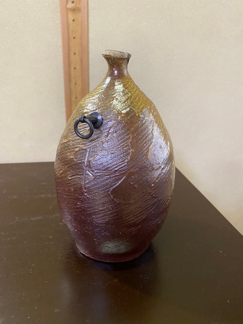 ⭐️本日限定⭐️茶道具/花入 『備前くりぬき掛花入』 岡田輝 共箱 茶の湯