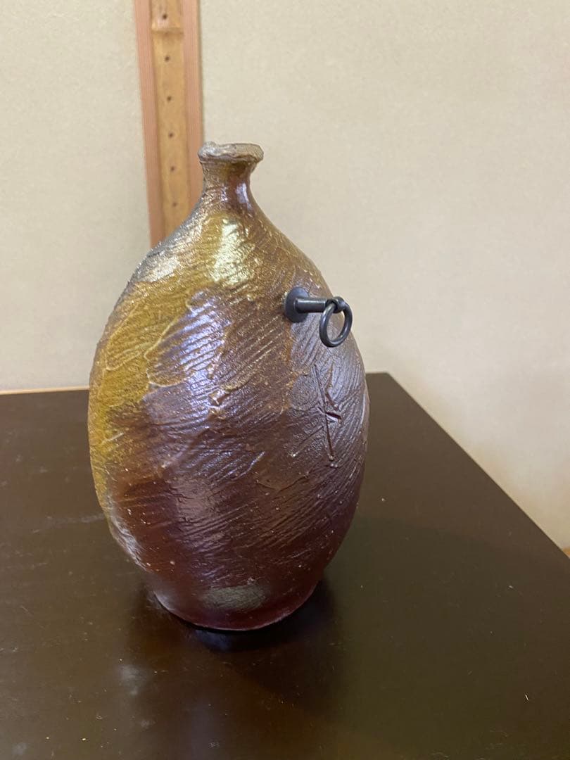 ⭐️本日限定⭐️茶道具/花入 『備前くりぬき掛花入』 岡田輝 共箱 茶の湯