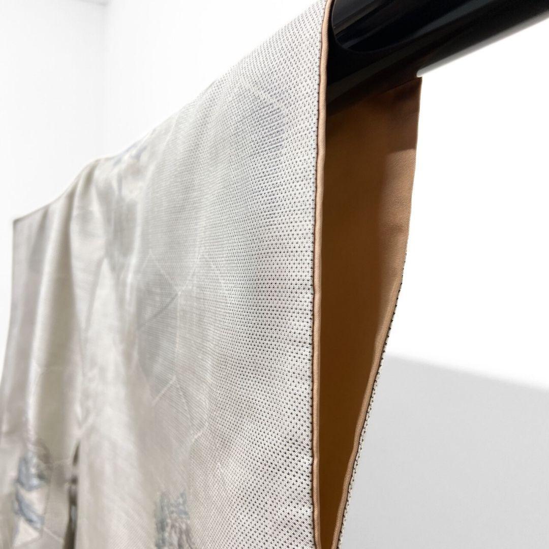 小紋　都喜ヱ門　本場大島紬　手織り　白大島紬　亀甲　街並み　着物　044a p