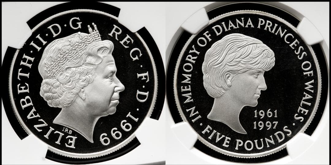 人気 PF68 ウルトラカメオ ダイアナ妃追悼記念　銀貨　1999年