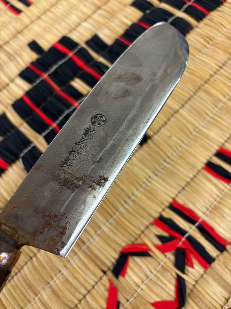 アイヌ　タシロ　山刀　上川アイヌ　木彫り　鱗彫り　龍馬特撰　土佐打ち刃物