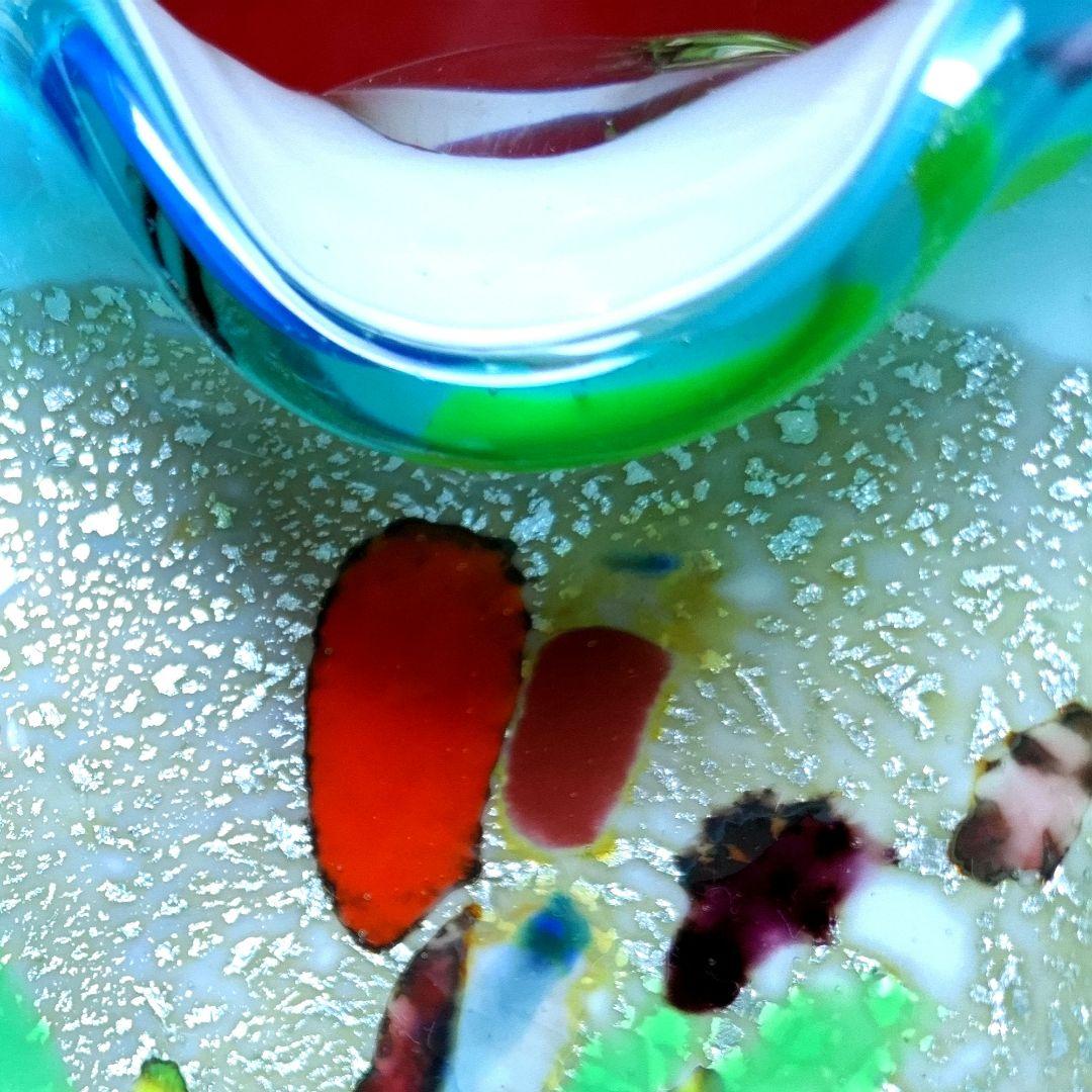 60's　ヴィンテージ　 ベネチアンガラス　ムラーノ　手吹き工芸品　キャンディ皿