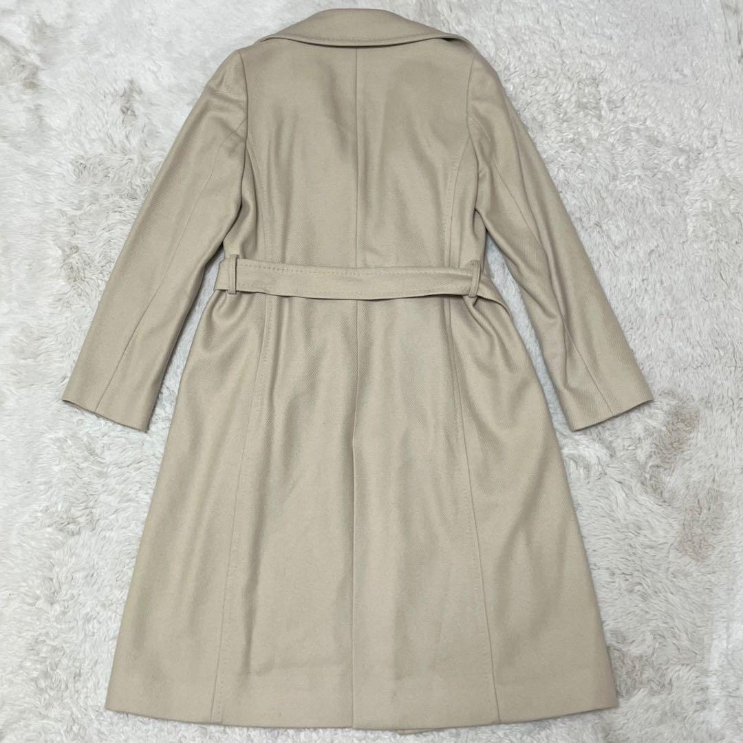 美品　イネド　カシミヤ混　ロング　チェスター コート ベルト　女優襟　L 11