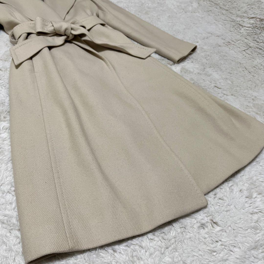 美品　イネド　カシミヤ混　ロング　チェスター コート ベルト　女優襟　L 11