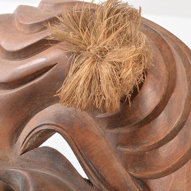 能面　能楽　雅楽　木彫　翁面　楽峰銘　V　R5578