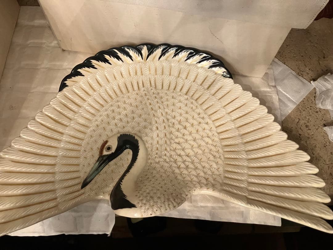 「Dragon」鶴　皿　置物