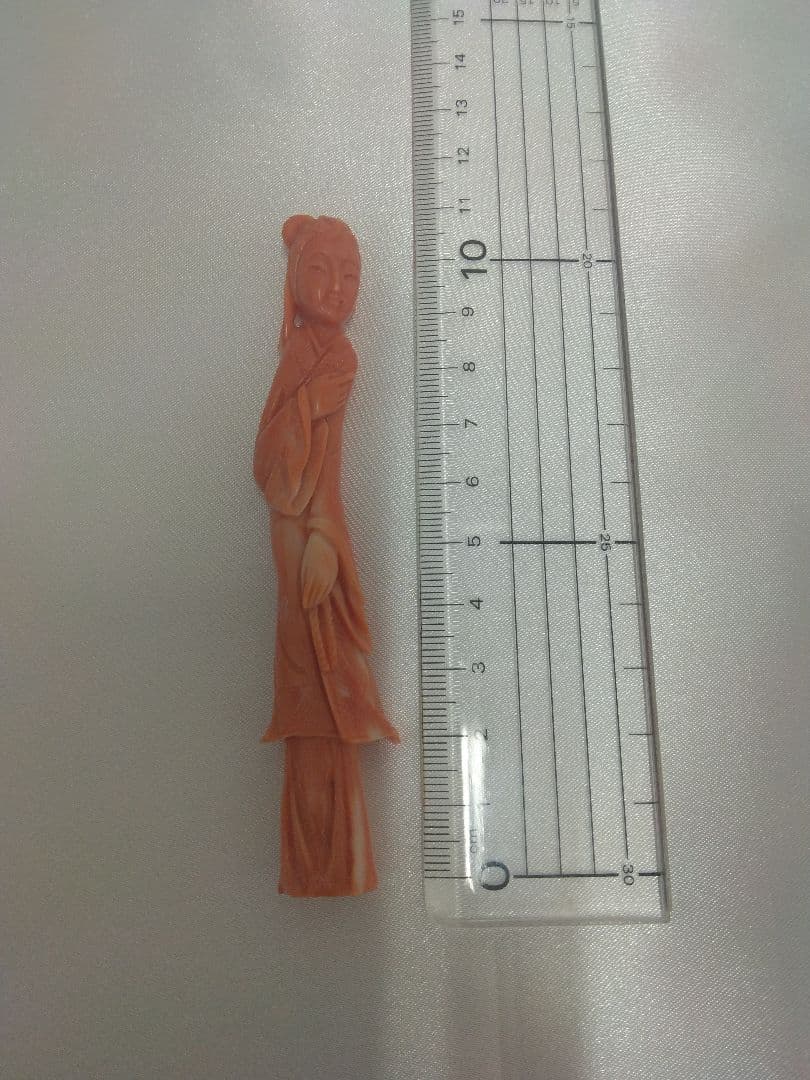 桃珊瑚彫刻品☆本珊瑚