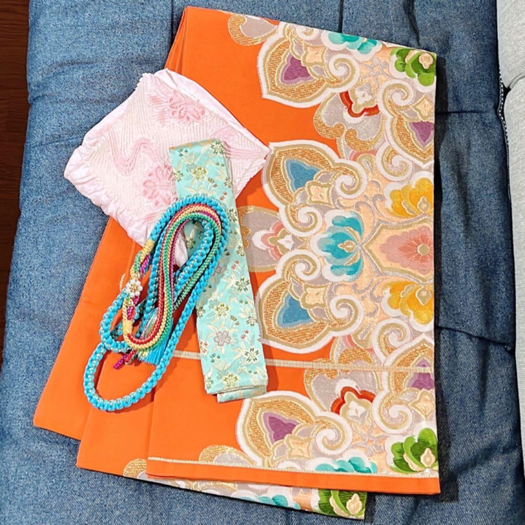 りょう　【高級 振袖５点セット】 正絹 花柄 中振袖 上品 古典柄 成人式