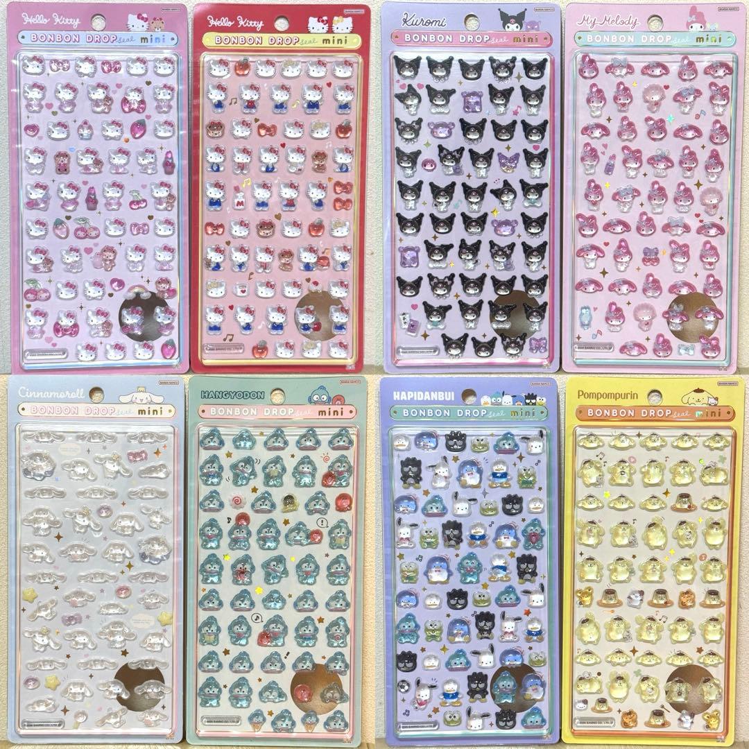 【正規品】新作‼︎ボンボンドロップシール ミニ❋サンリオ❋コンプリート❋即日発送