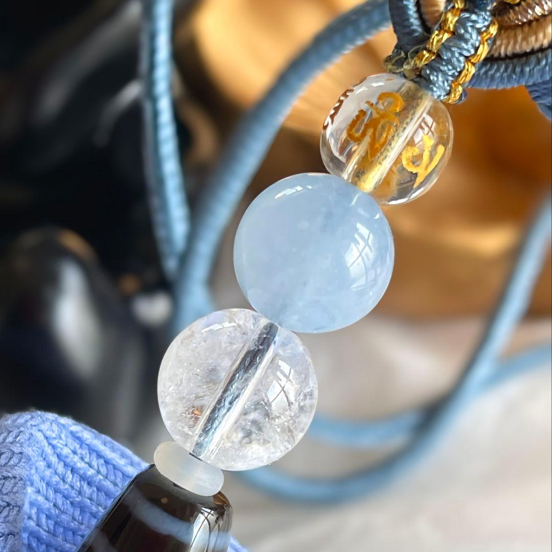 tabe1224様◆ご注文ご確認用 高級至純 佛龍眼梵字(卯)天珠 アクアマリン