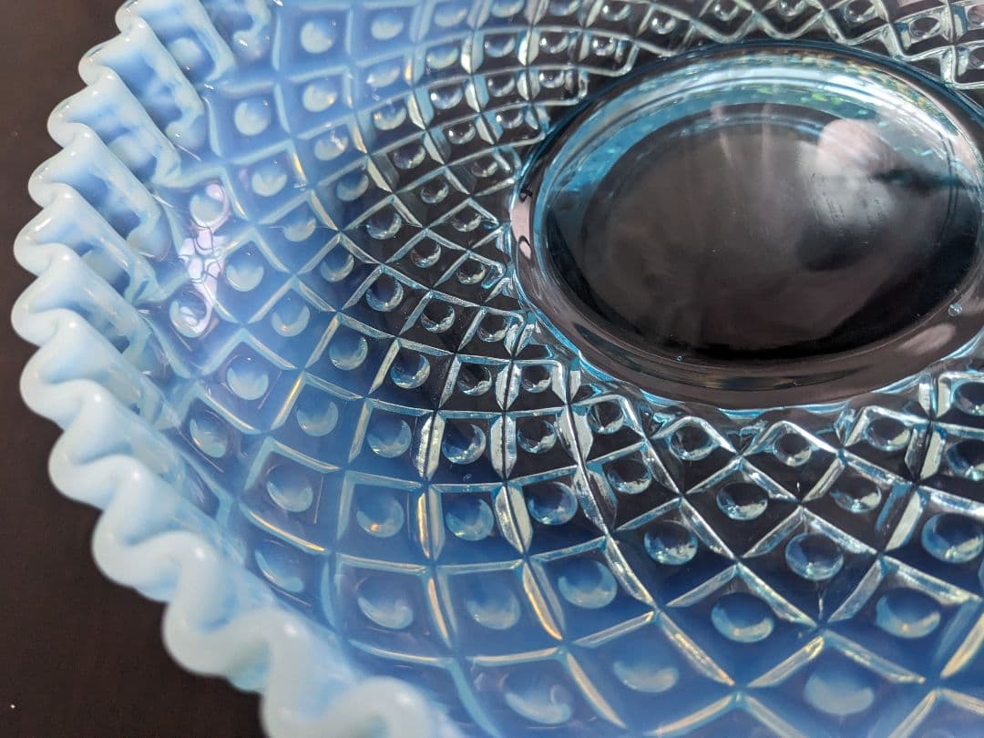 フェントン　ブルーオパルセント　ダイヤモンドレース　ディッシュ　大皿