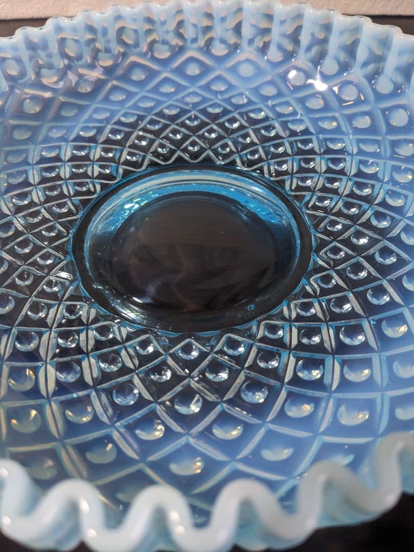 フェントン　ブルーオパルセント　ダイヤモンドレース　ディッシュ　大皿