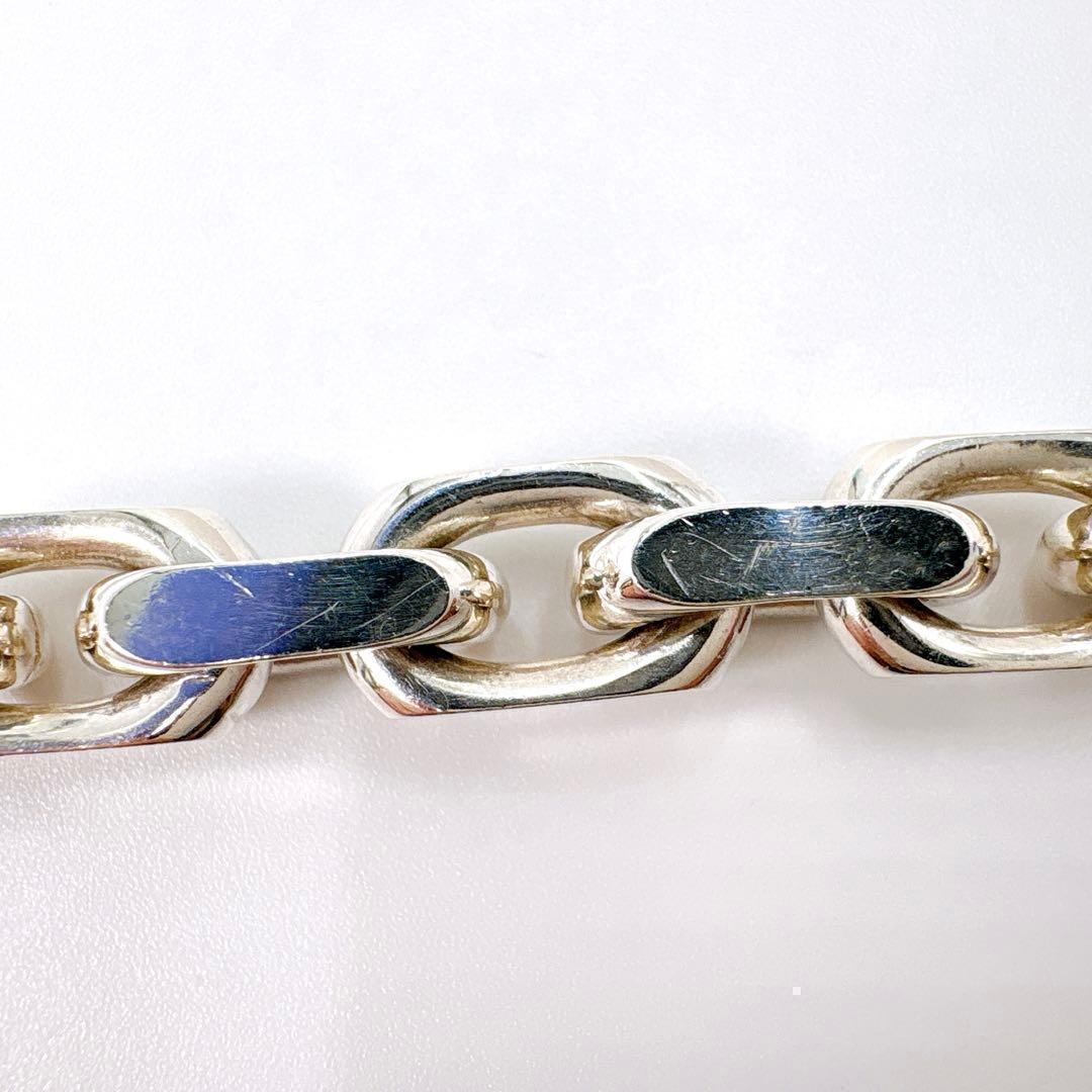 美品 ティファニー メイカーズ ワイド チェーン コンビ シルバー k18