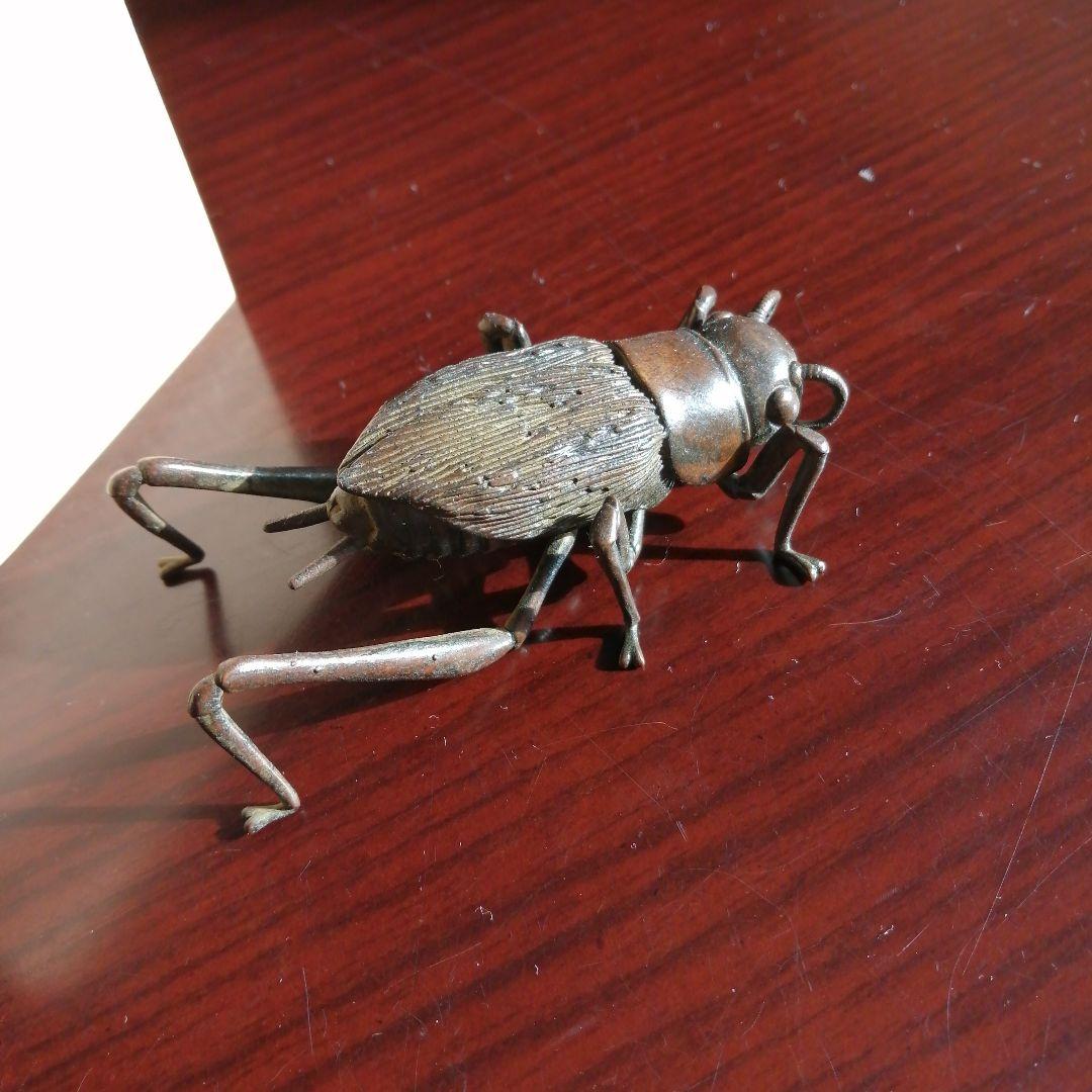龍文堂安之介　銅製自在蟋蟀　7cm