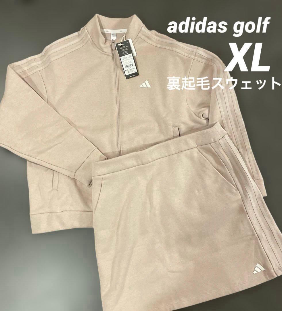アディダスゴルフ　長袖トレーナー&スカート裏起毛セットアップ　スリーライン