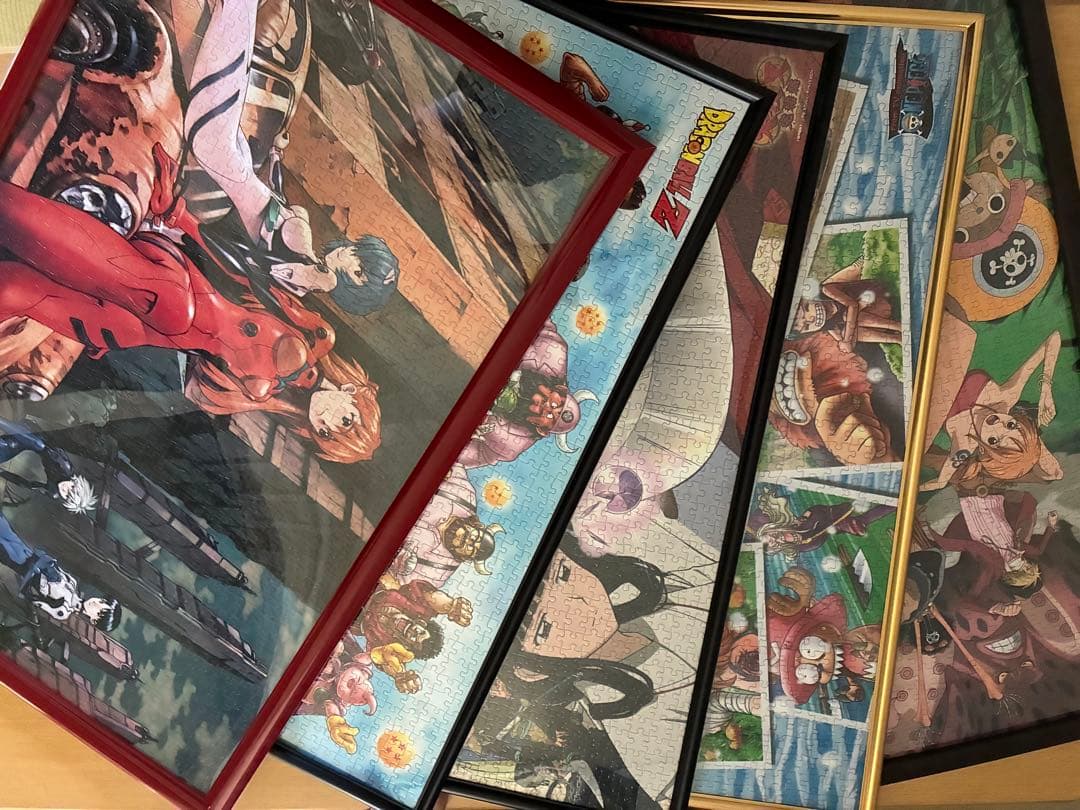 【値下】完成パズル５枚セット75cm✖️50cm額付