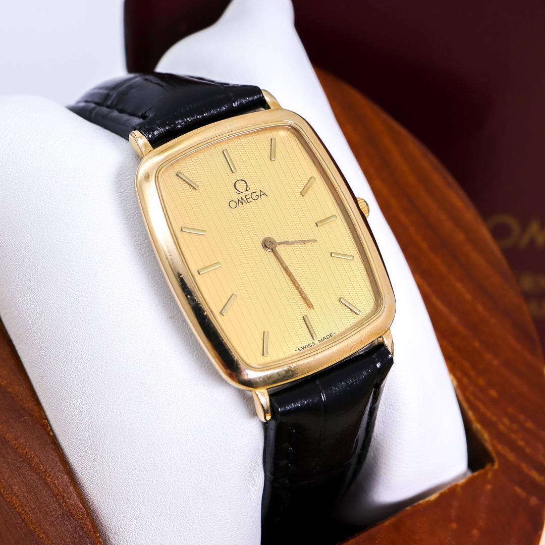 訳あり OMEGA デヴィル 腕時計 ゴールド レザー ヴィンテージ 2876