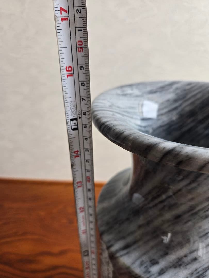 大理石製 山水画彫刻 花瓶