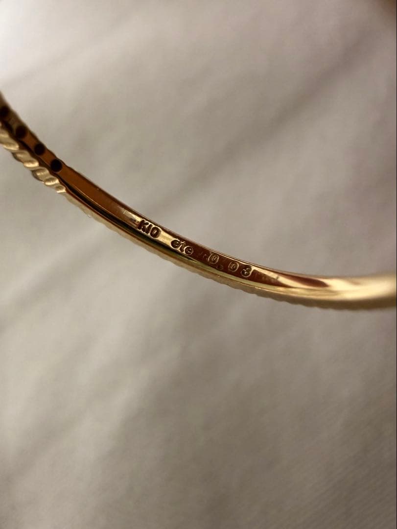 ete K10 レイヤードダイヤモンドリング　イエローゴールド　9号