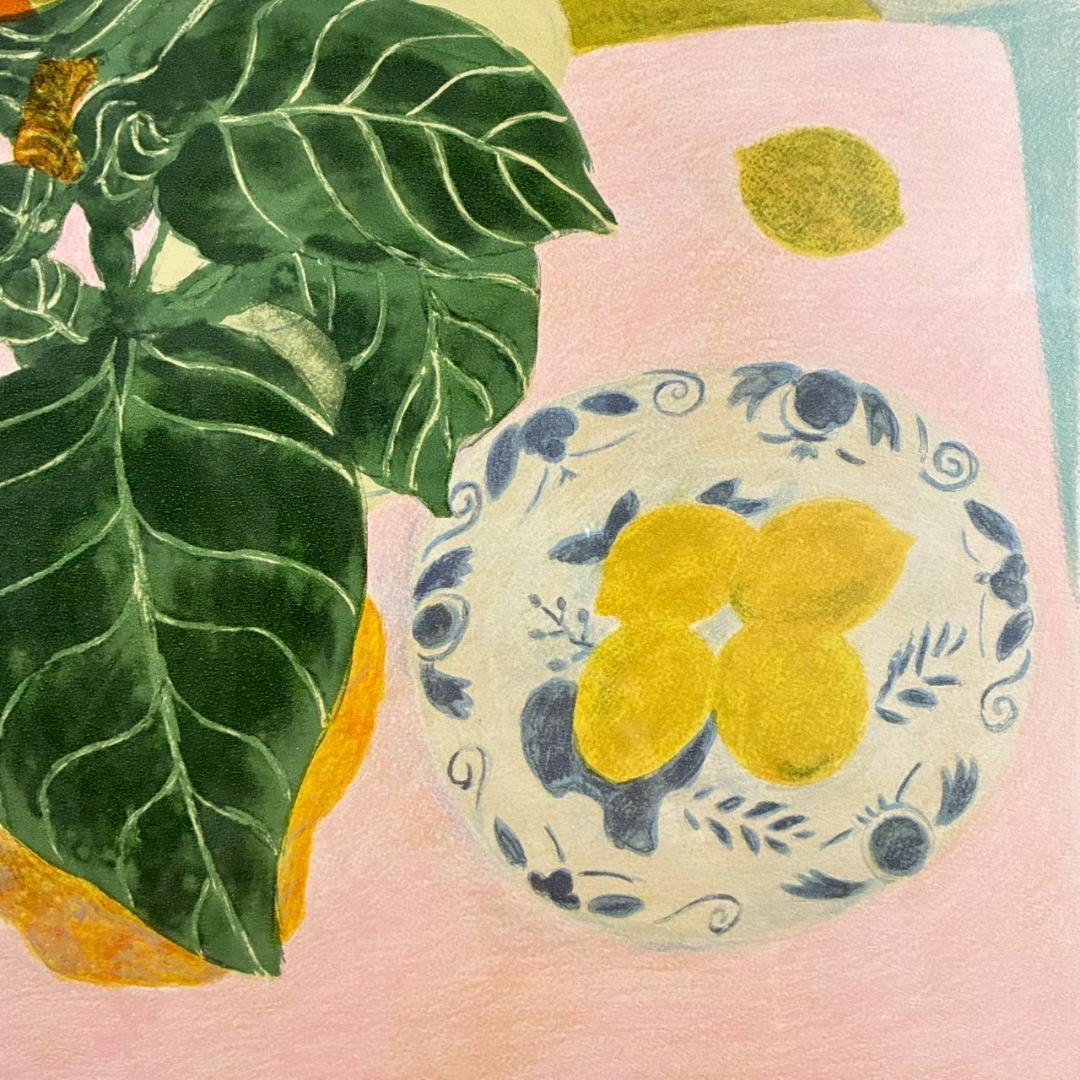 美品 ピエール・ボンコンパン「レモンのある静物」リトグラフ 直筆サイン入 お洒落