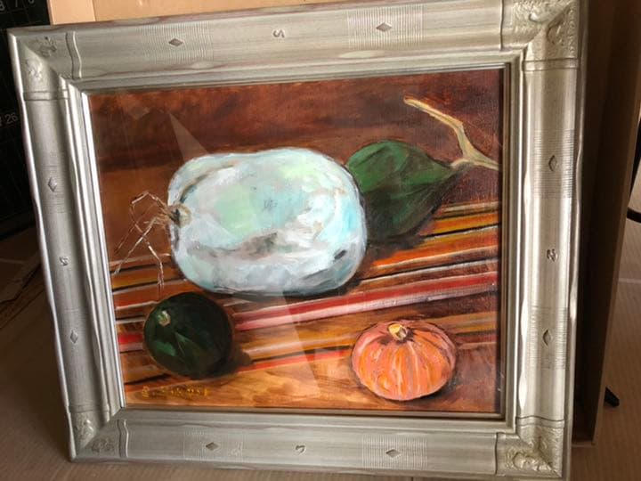 F8 額 額縁 絵画 油絵 アンティーク シルバー ゴールド