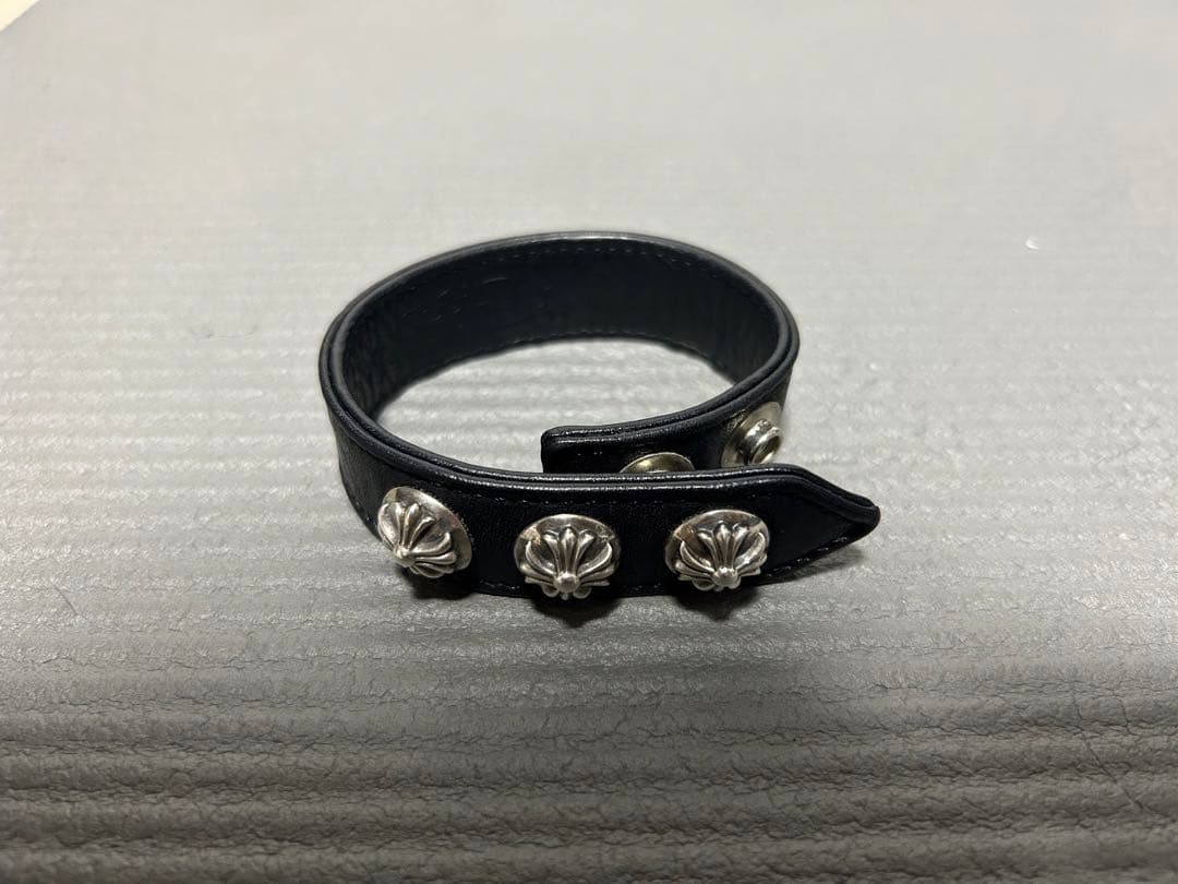 O*☆様 クロムハーツ 3ボタン 2スナップ レザー ブレスレット クロスボール