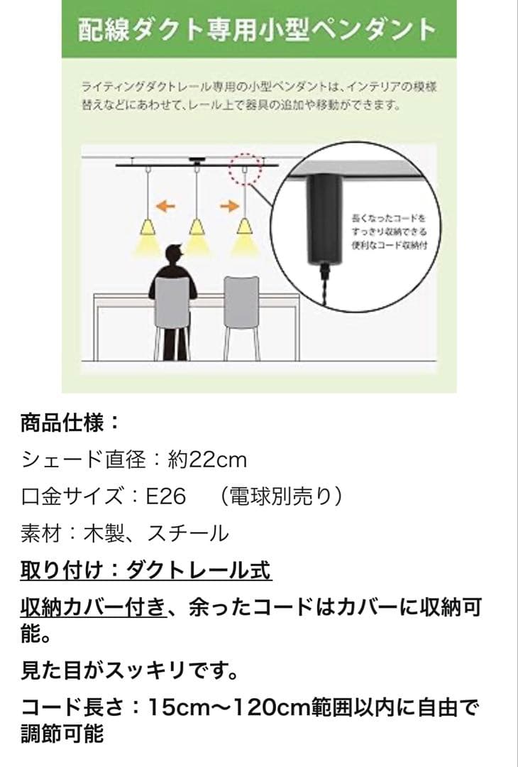 Kiven ペンダントライト ブラック E26 ダクトレール式