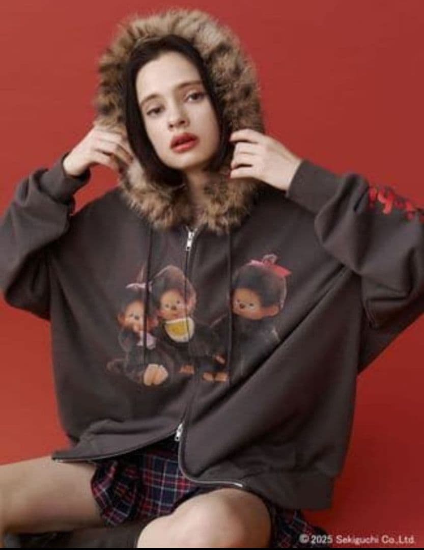 jouetie モンチッチ ファードッキングZIPフーディー