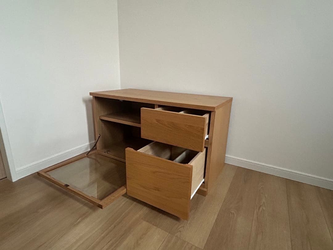 【廃盤希少‼︎】無印良品◦オーク材AVラック◦木製テレビ台◦引き出し付き